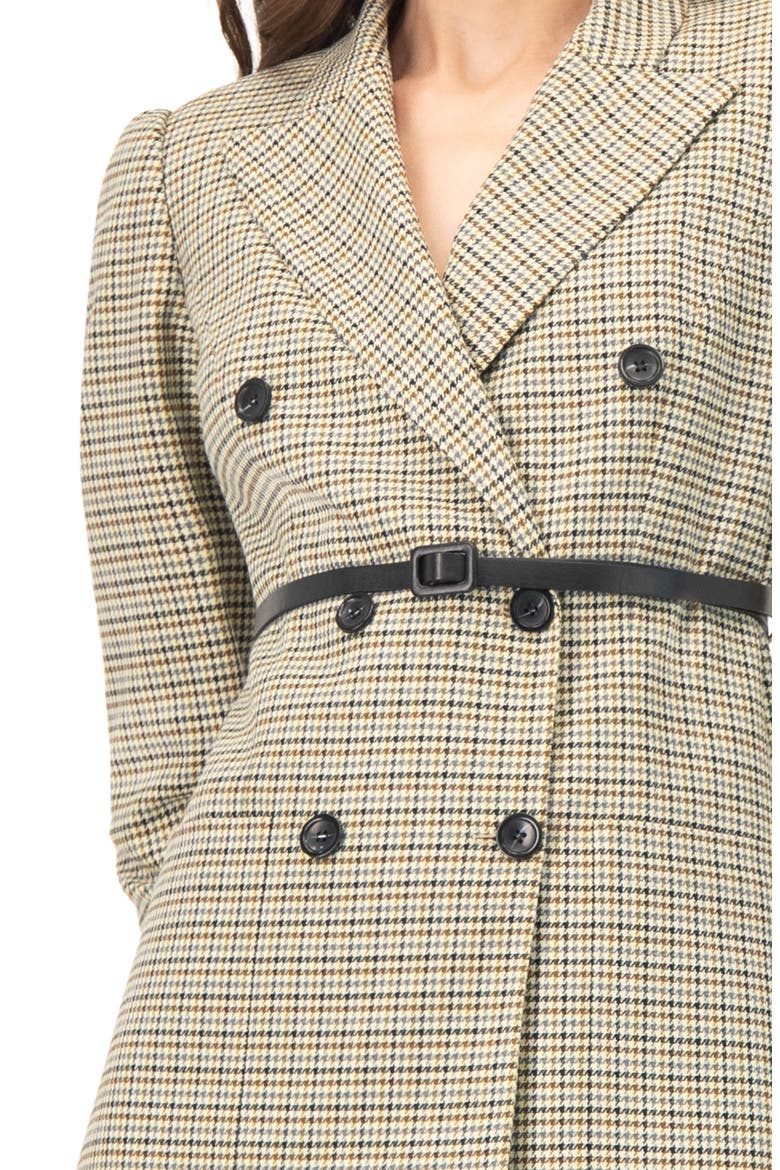 Double-Breasted Checkered Blazer, Alternate, color, Multicolor