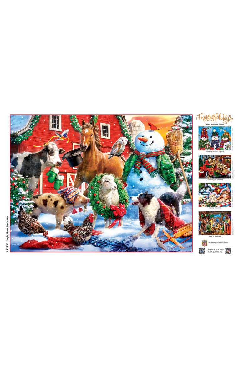 Jingle Barn Jamboree 300pc Jigsaw Puzzle, Alternate, color, Multicolor