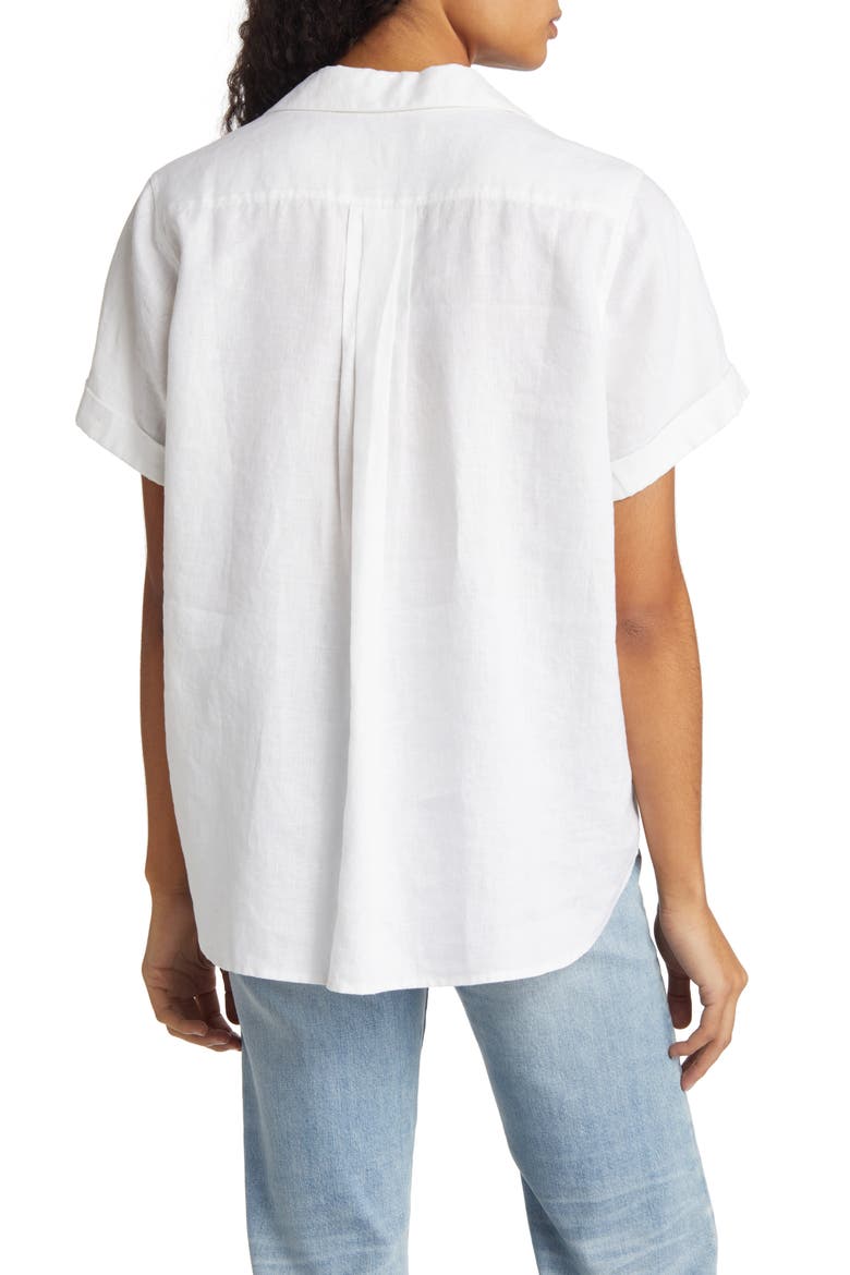 Costalina Linen Camp Shirt, Alternate, color, WHITE