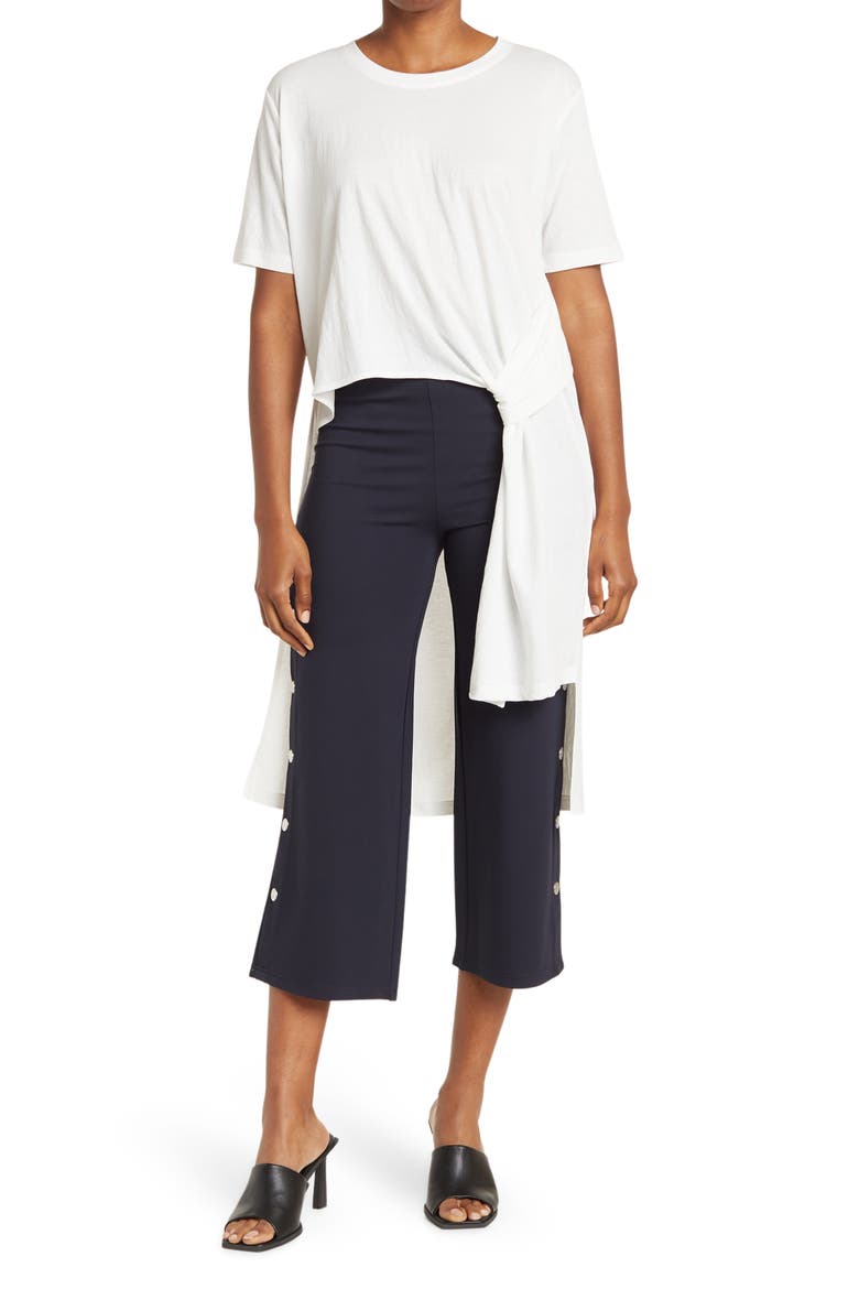 Hi-Lo Short Sleeve Tunic, Main, color, WHITE