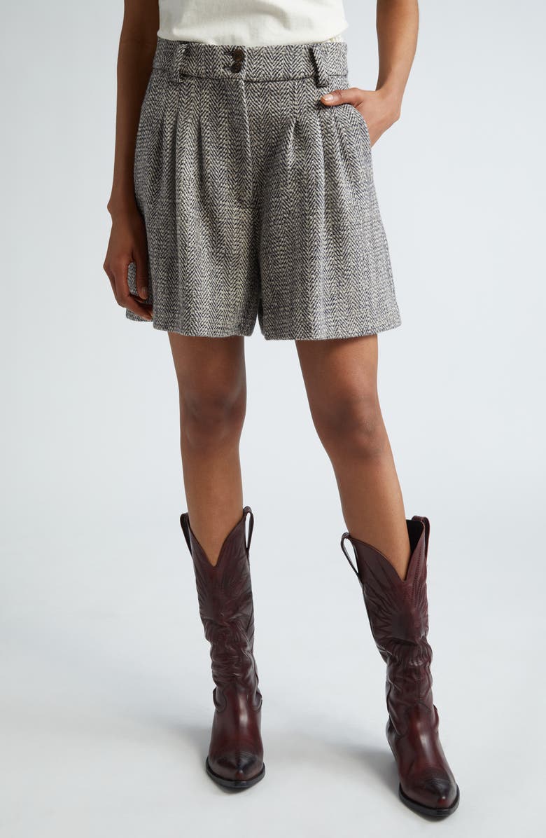 Golden Goose Journey Cotton Herringbone Shorts, Main, color,