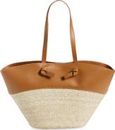 Altuzarra Large Knot Straw & Leather Tote