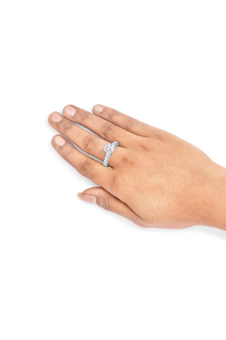 14K White Gold 3 1/5 Cttw Lab Grown Diamond Vintage Style Engagement Ring, Alternate, color, White