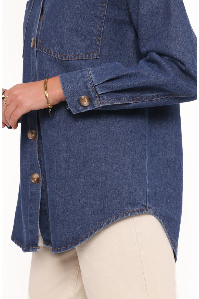 Anicia Denim Button-Up Shirt, Alternate, color, DARK