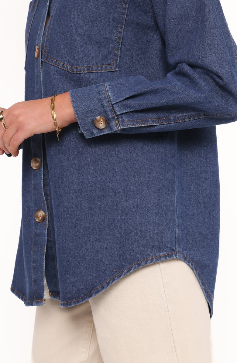 Petal & Pup Anicia Denim Button-Up Shirt, Alternate, color, Dark