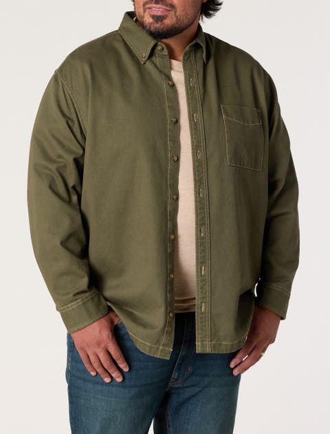 Big & Tall Twill Shirt Jacket