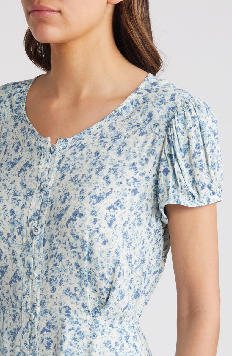 Treasure & Bond Floral Woven Maxi Dress, Alternate, color, Ivory- Blue Harlow Blooms