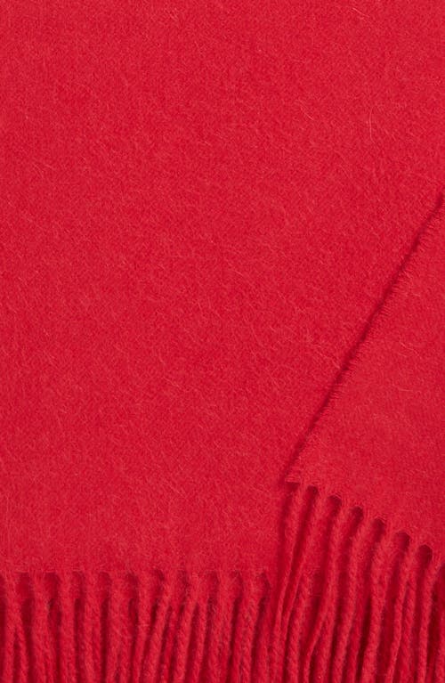 Johnstons Of Elgin Plain Fringed Cashmere Throw Blanket In Red