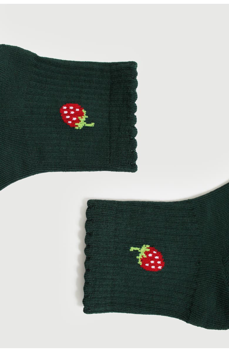 Fraise Garden Party Quarter Crew Grip Socks, Alternate, color, Garden Party