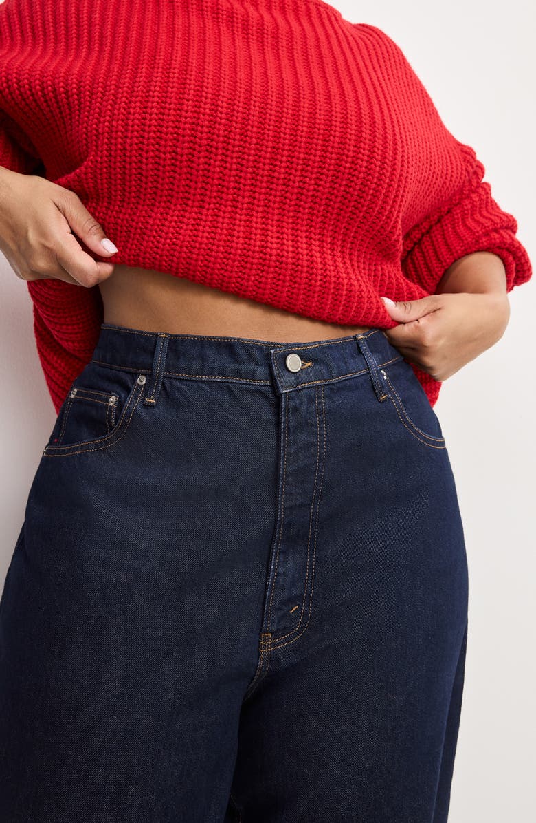 Good American High Waist Cuffed Baggy Wide Leg Jeans, Alternate, color, Indigo1006