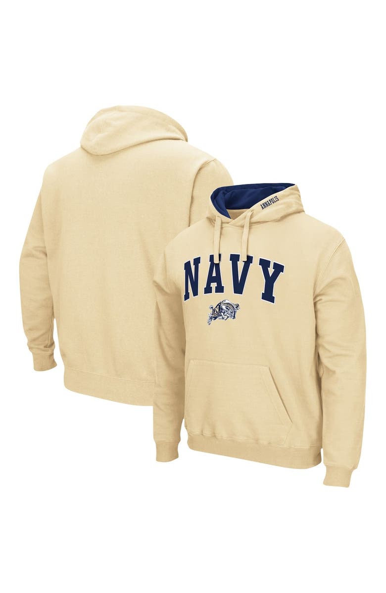 COLOSSEUM Men's Colosseum Gold Navy Midshipmen Arch & Logo 3.0 Pullover Hoodie, Main, color, Gold