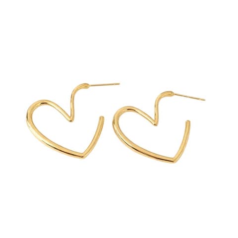 Heart Gold Hoops