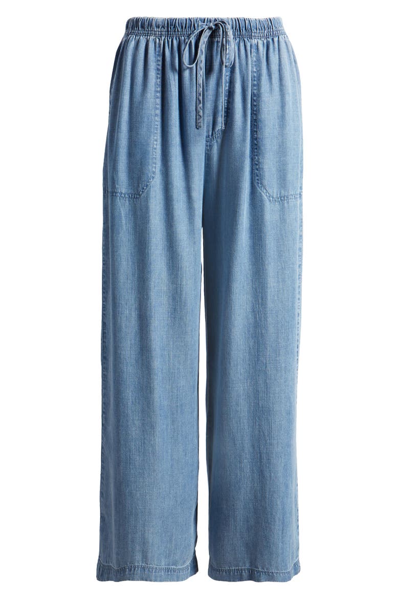 Inaya Chambray Drawstring Pants, Alternate, color, BLUE WASH