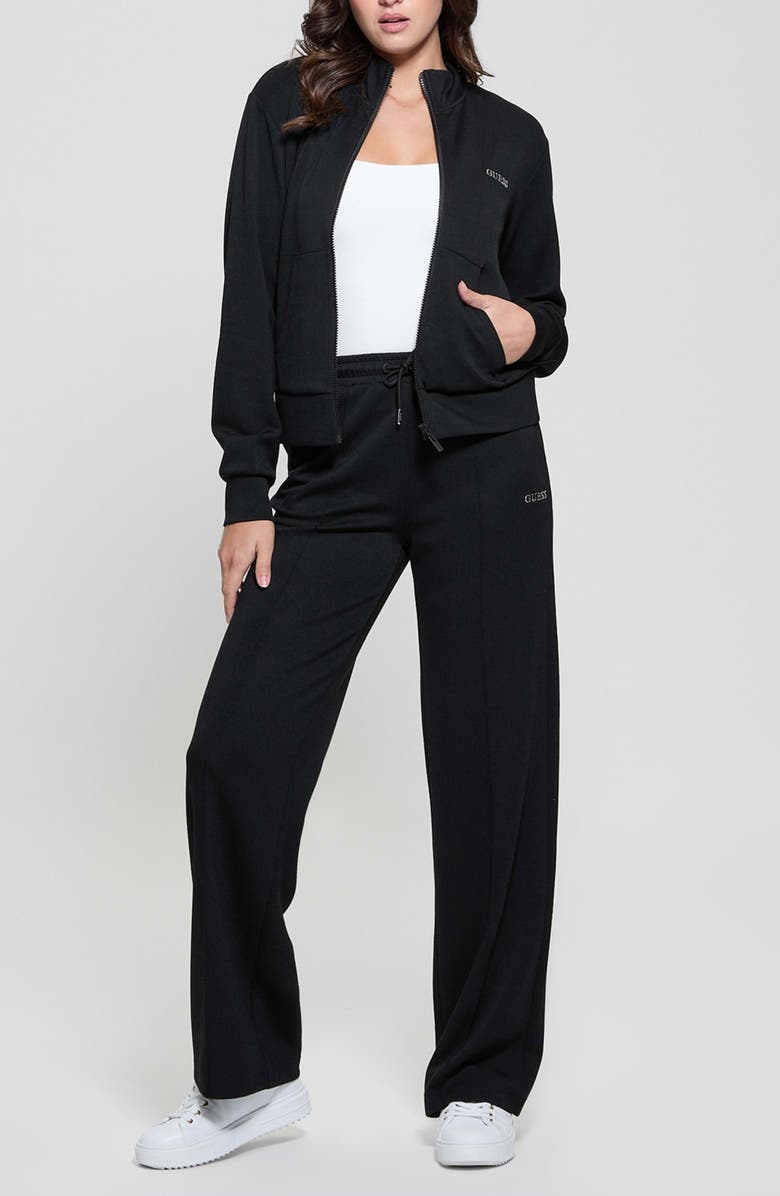 GUESS Gelsey Straight Leg Sweatpants, Alternate, color, Black-Black