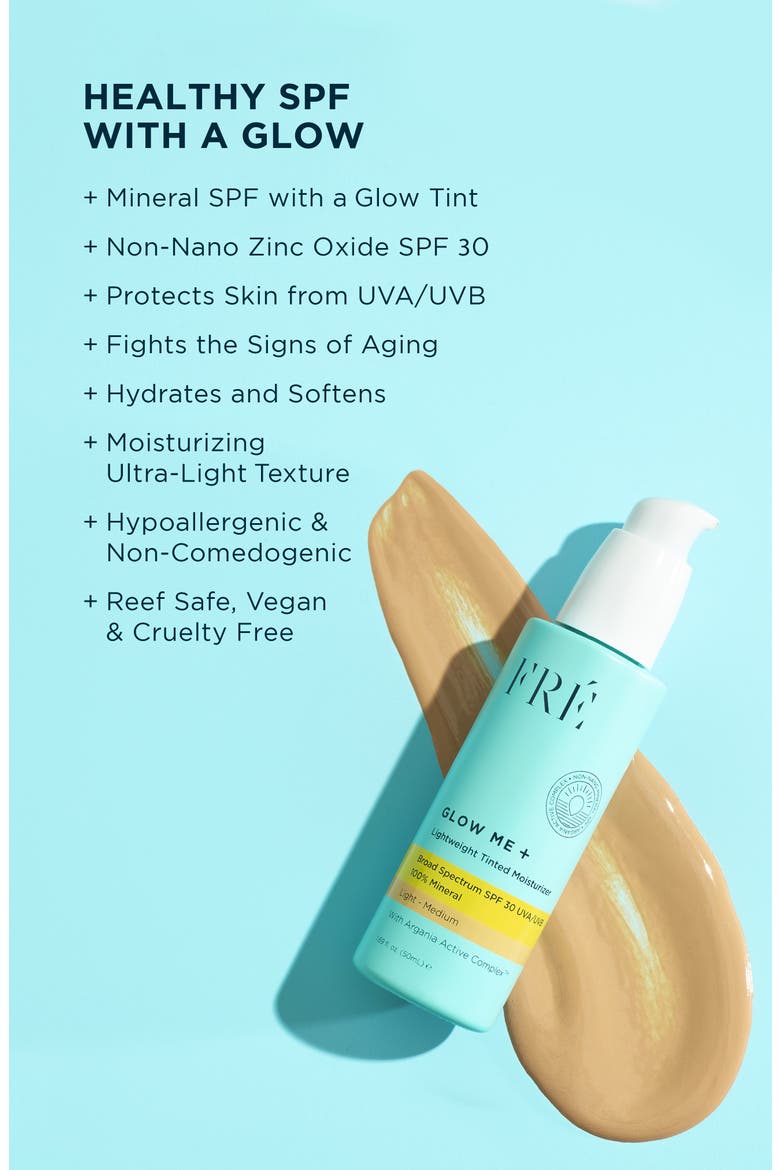 GLOW ME + Tinted Mineral SPF 30 Moisturizer, Alternate, color, Light - Medium Brown