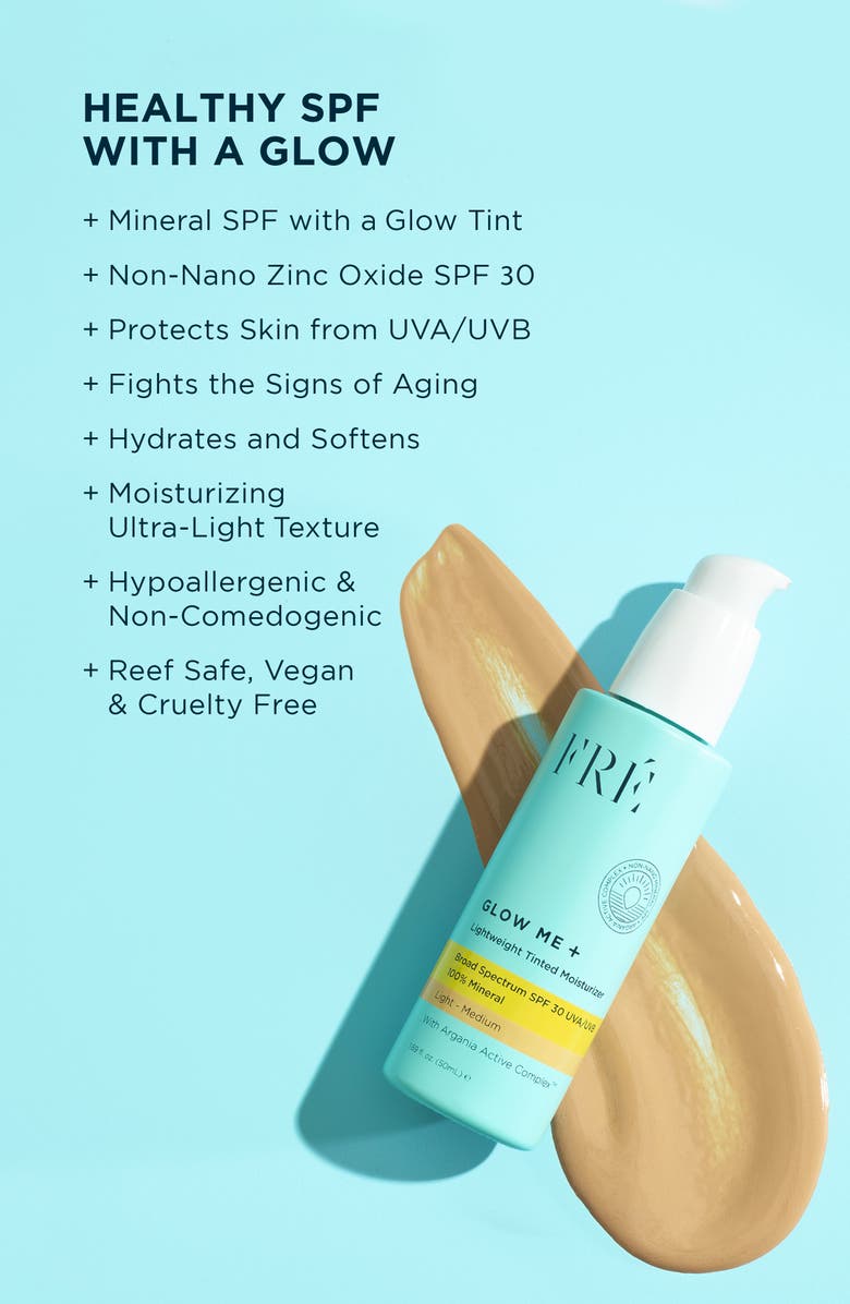 FRÉ Skincare GLOW ME + Tinted Mineral SPF 30 Moisturizer, Alternate, color, Light - Medium Brown