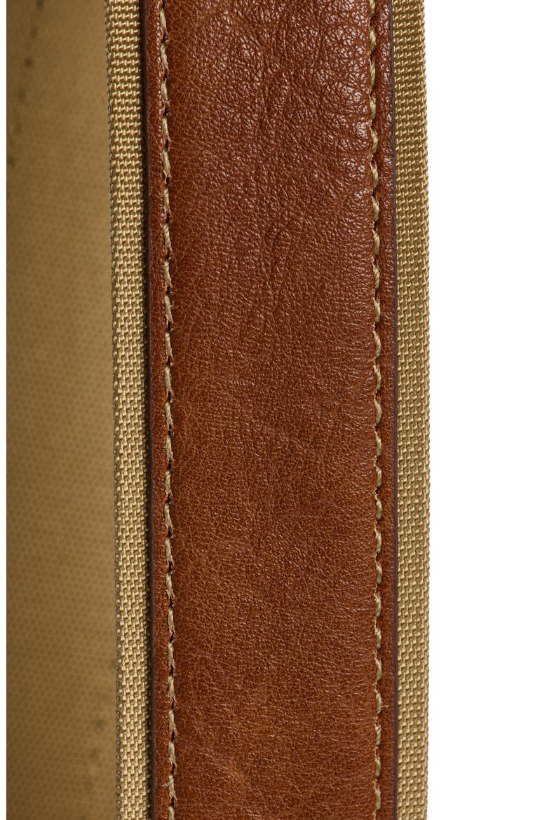 Leather & Canvas Belt, Alternate, color, COGNAC
