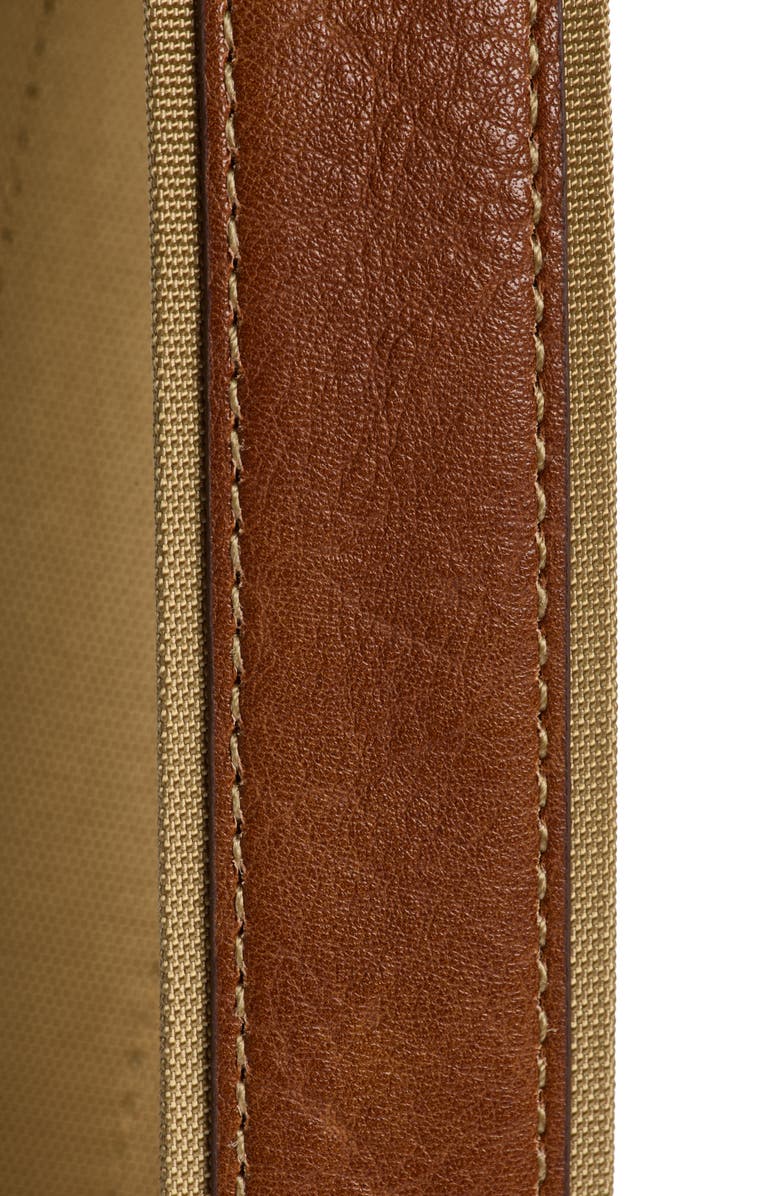 NORDSTROM RACK Leather & Canvas Belt, Alternate, color, Cognac