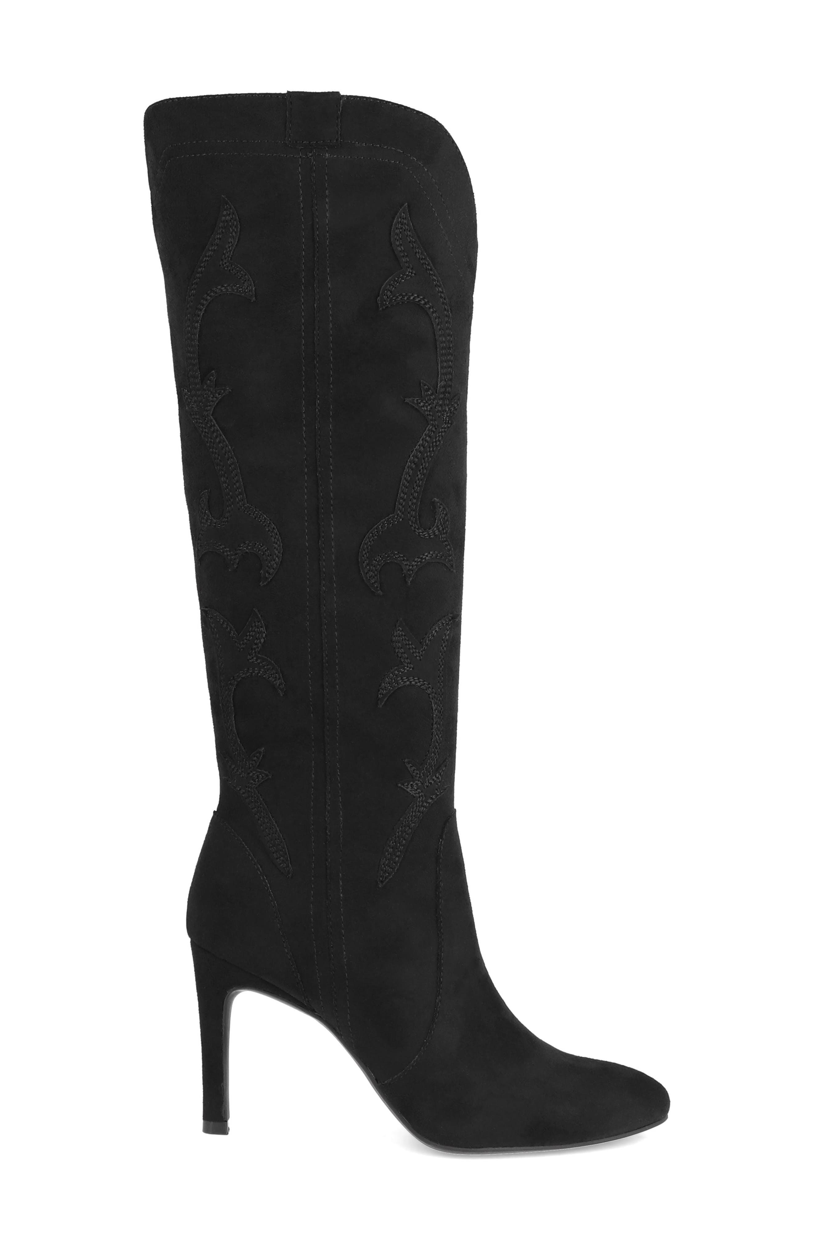 MIA Lilibette Knee High Western Boot, Alternate, color, Black
