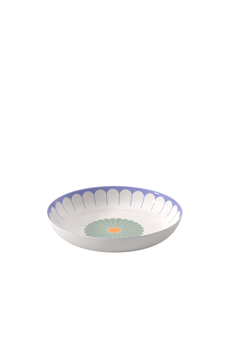 Fleur Couleur Low Serving Bowl, Main, color, Green