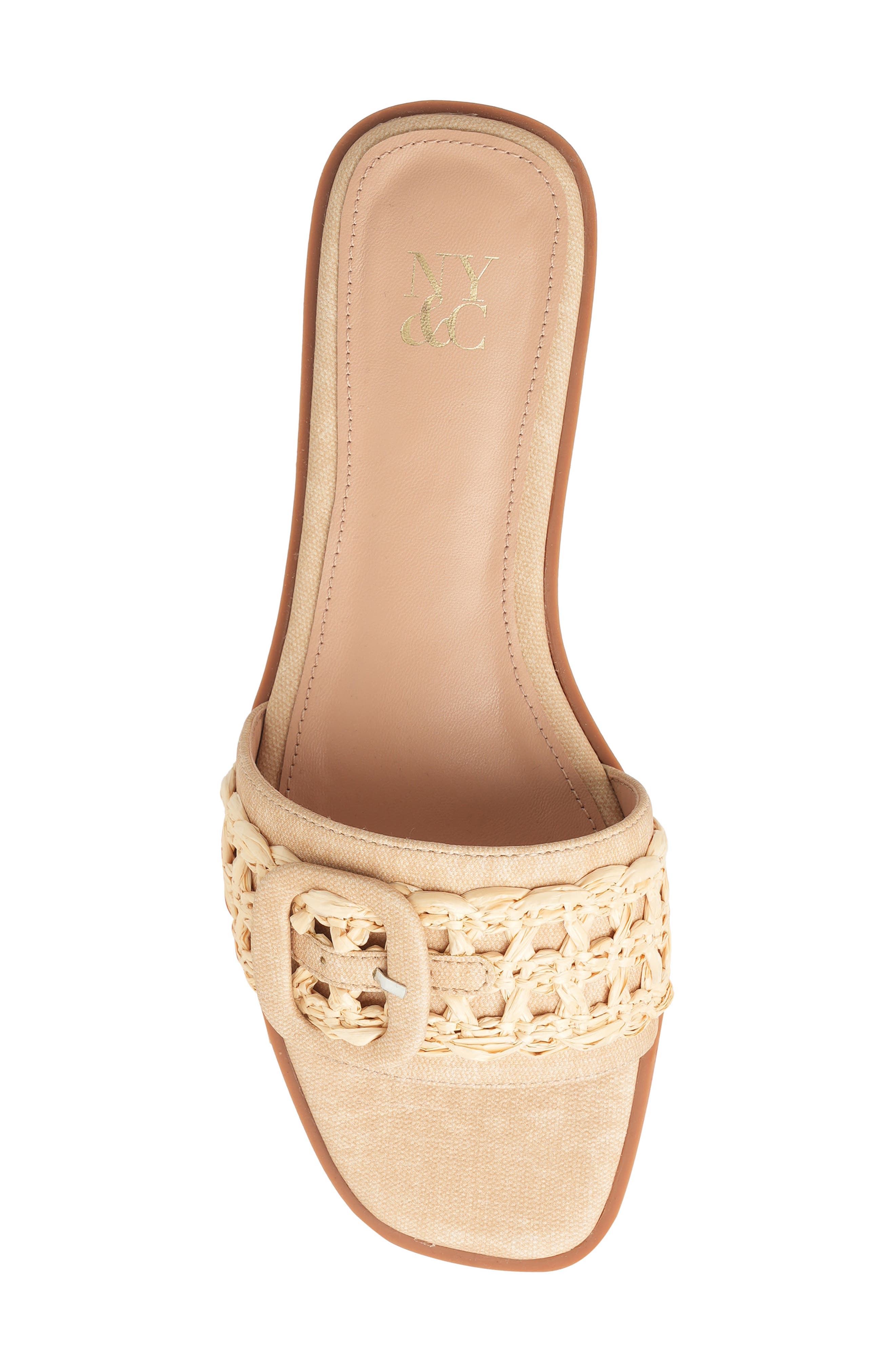 Amber Woven Buckle Slide Sandal, Alternate, color, NATURAL
