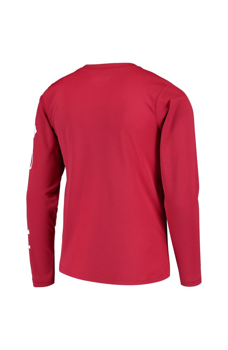 Columbia Youth Crimson Alabama Crimson Tide PFG Terminal Tackle Long Sleeve Omni-Shade T-Shirt, Alternate, color, Crimson