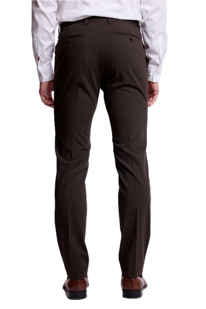 Downing Slim Fit Check Pants, Alternate, color, CHOC BLACK MINI CHECK