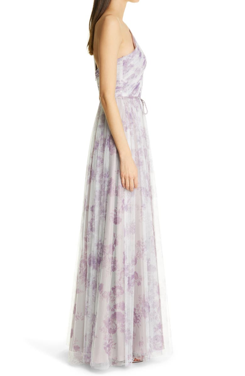 Marchesa Notte One Shoulder Tulle Gown, Alternate, color, 