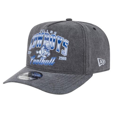 Men's New Era  Black Dallas Cowboys Throwback Washed A-Frame 9FIFTY Snapback Hat