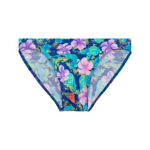 Hom Balata Swim Micro Briefs In Navy Print