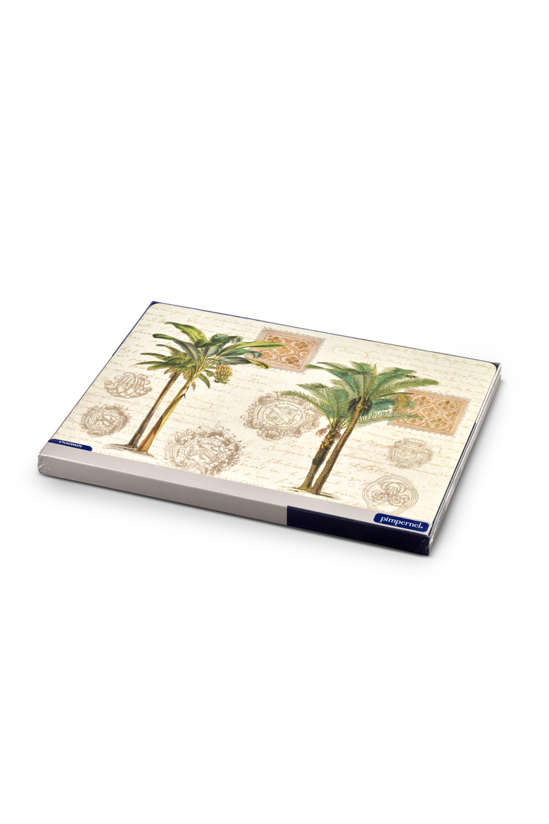 Vintage Palm Study Set of 4 Cork Back Placemats, Alternate, color, Multi