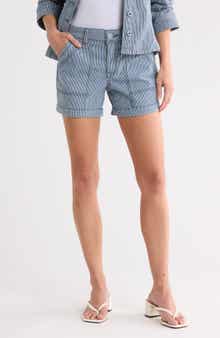 Democracy Stripe Denim Carpenter Shorts