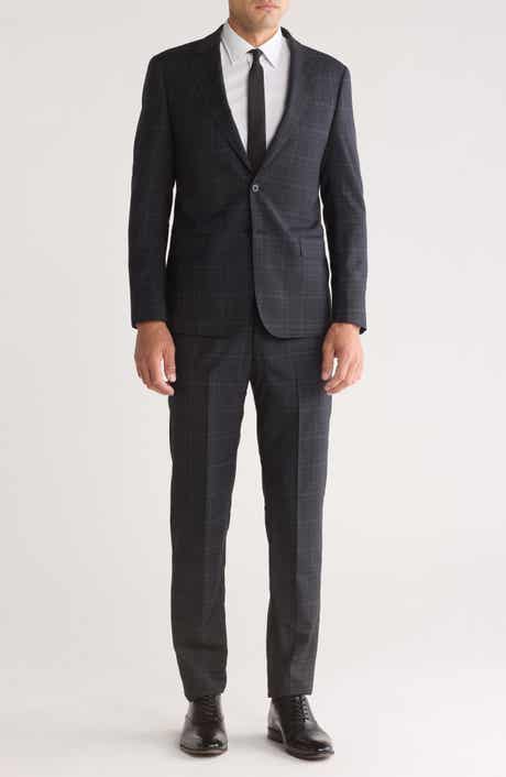 Armani Collezioni Trim Fit Windowpane Wool Suit