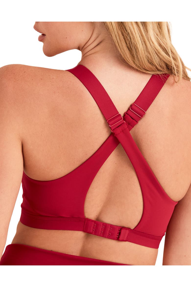 Brylee High Support Sports Bra, Alternate, color, Dark red