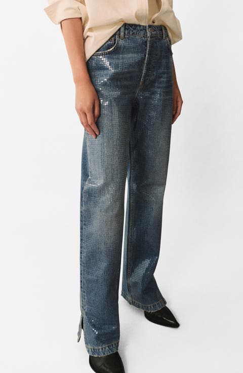 Sequin Relaxed Fit Jeans