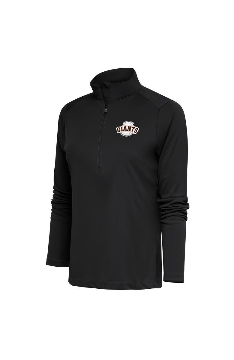ANTIGUA Women's Antigua Charcoal San Jose Giants Tribute Half-Zip Pullover Top, Main, color,