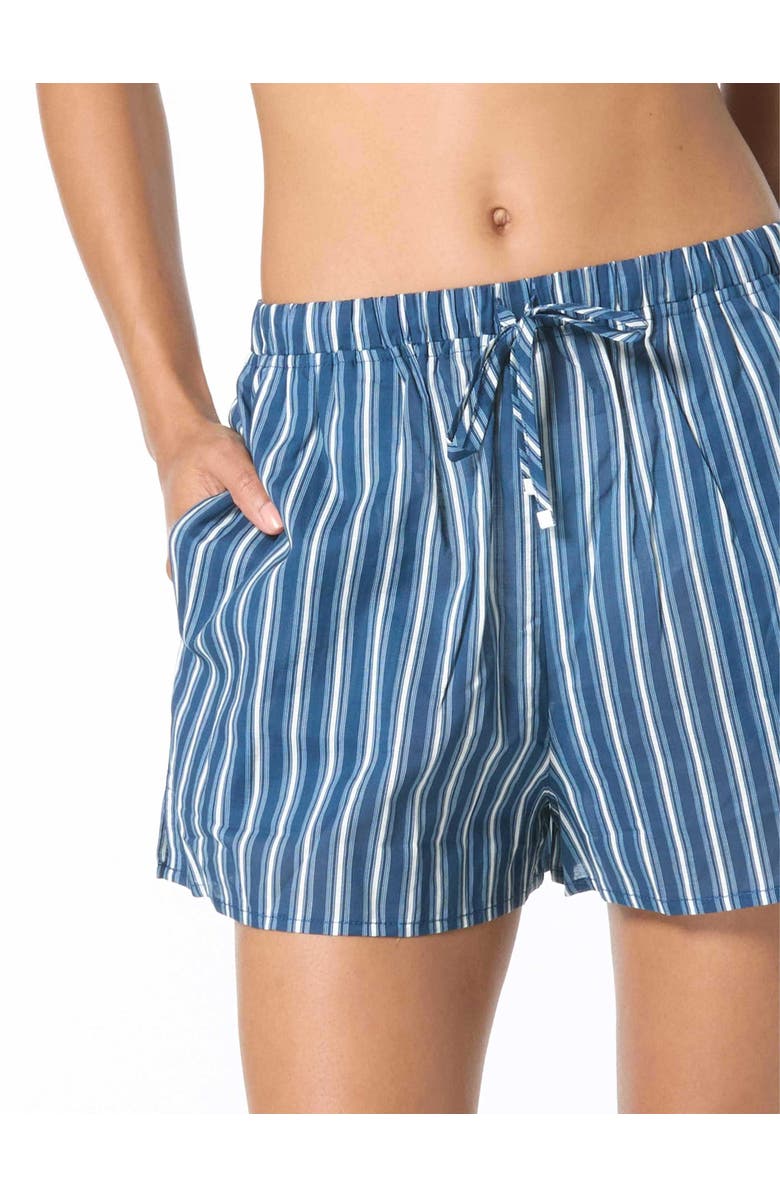 MICHAEL Michael Kors Marina Stripe Coverup Shorts, Alternate, color, River Blue