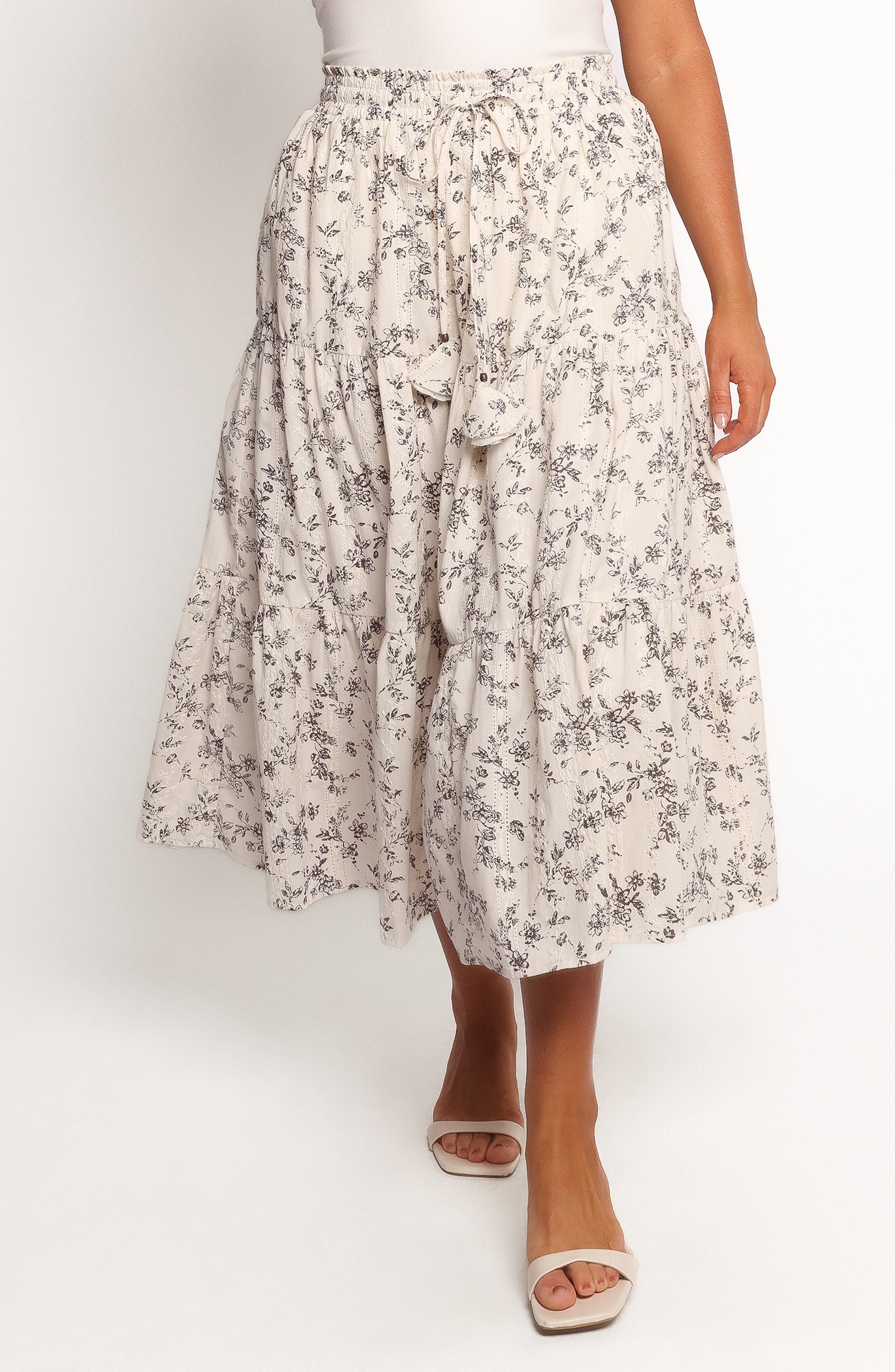 Petal & Pup Lennon Floral Tiered Midi Skirt