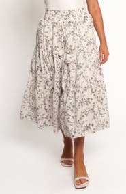 Petal & Pup Lennon Floral Tiered Midi Skirt