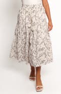 Petal & Pup Lennon Floral Tiered Midi Skirt