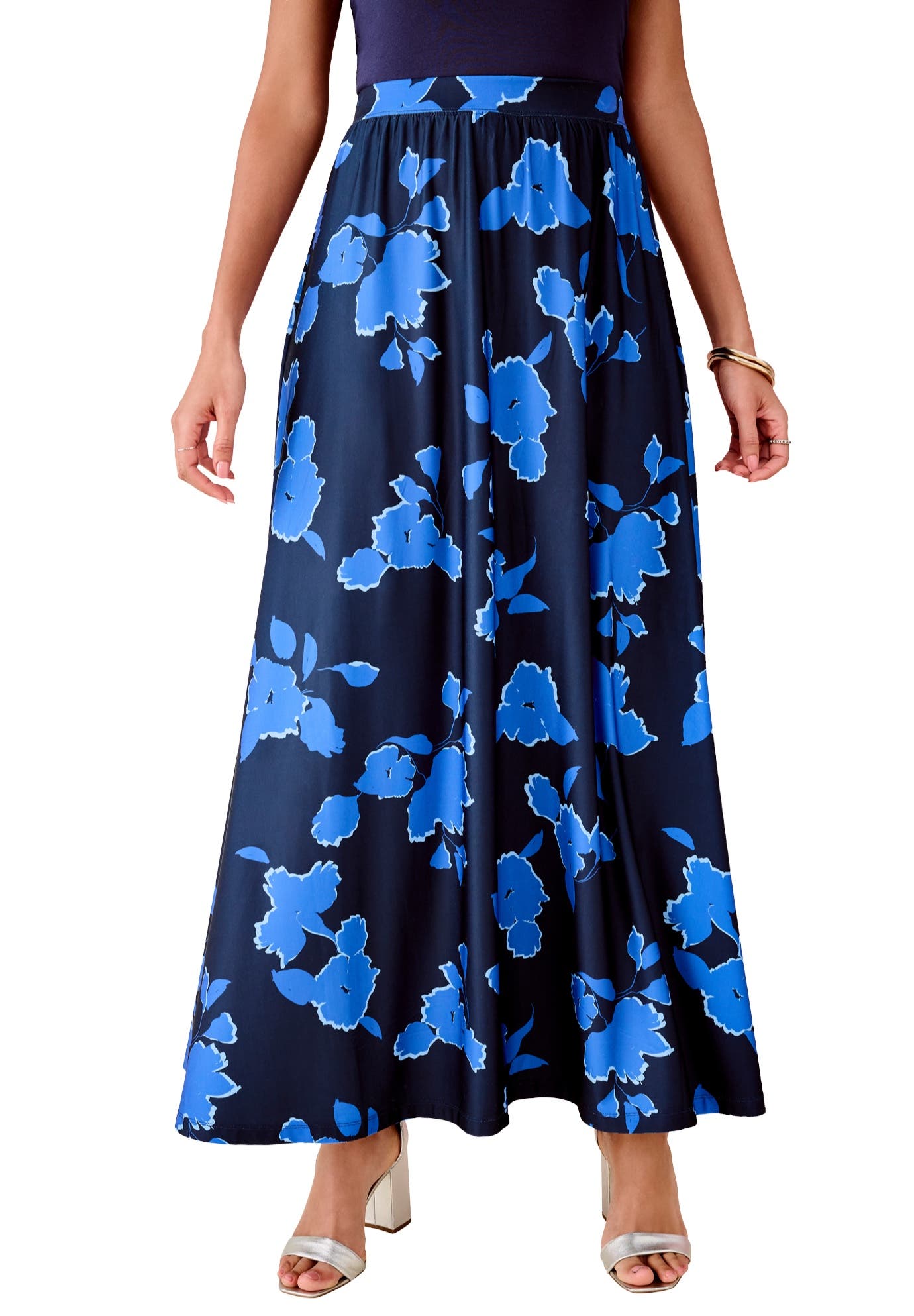 NAVY SILHOUETTE FLORAL