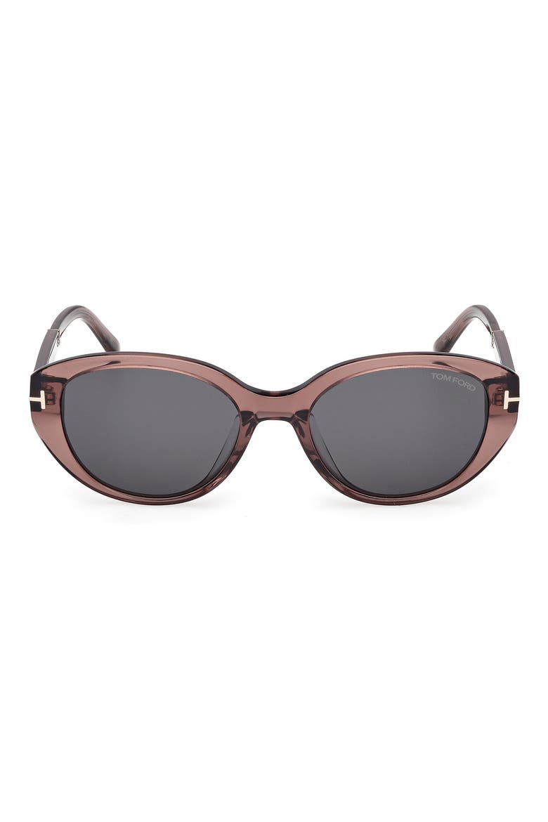 54mm Butterfly Sunglasses, Main, color, SHINY LIGHT BROWN / SMOKE
