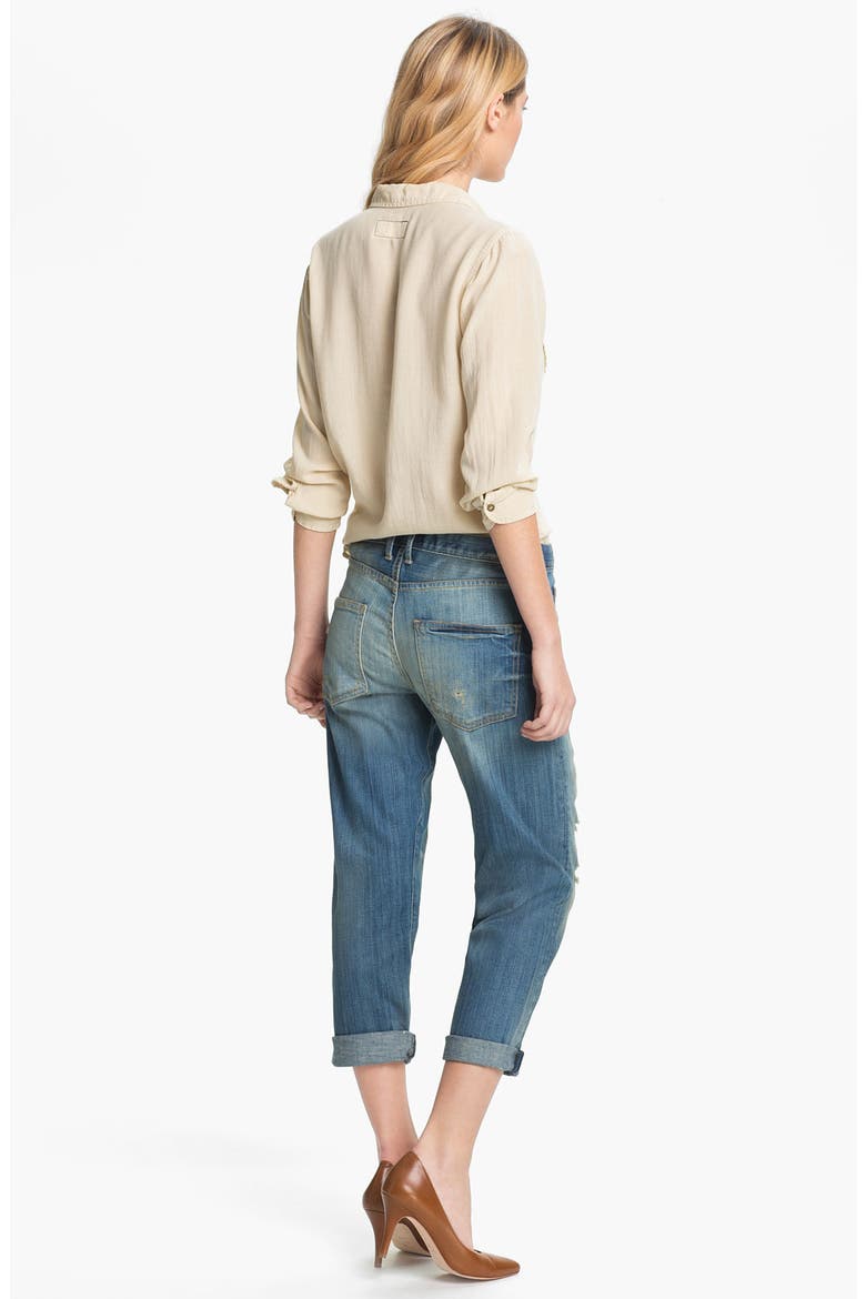 'The Boyfriend Jean' Stretch Jeans, Alternate, color, PANHANDLE WITH REPAIR
