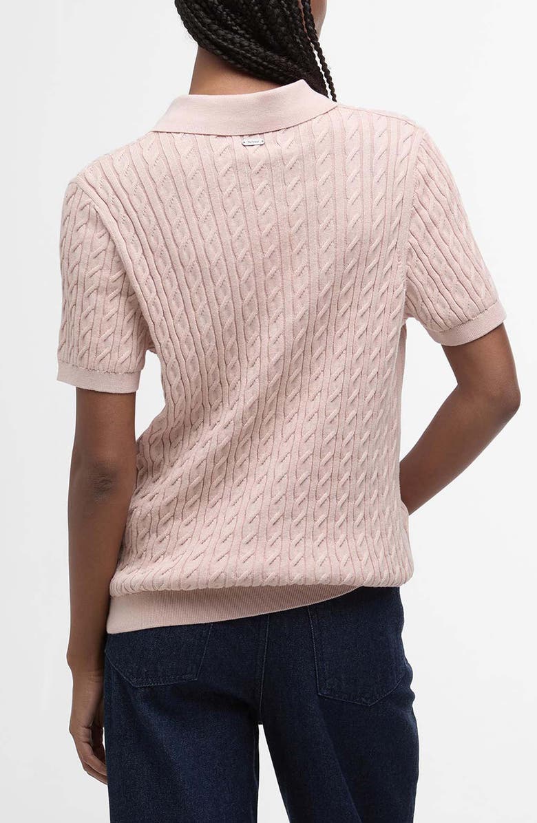 Barbour Hartland Cable Stitch Polo, Alternate, color, Primrose Pink