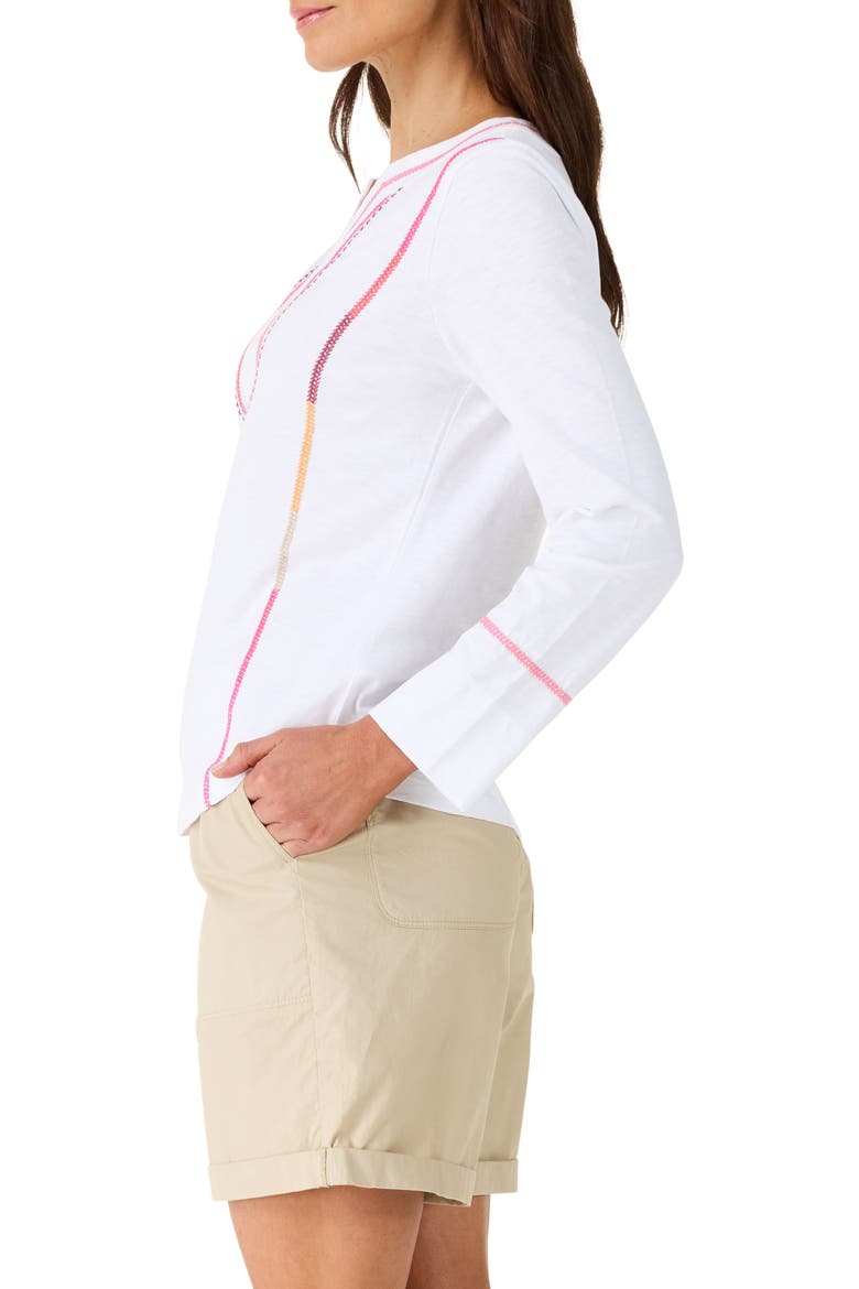 Pinnacle Embroidered Top, Alternate, color, WHITE MULTI