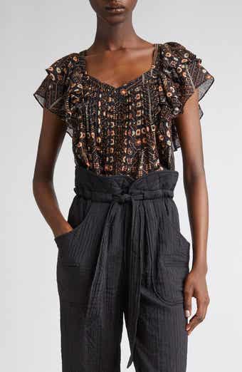 Isabel Marant Étoile Madrana Print Flutter Sleeve Top