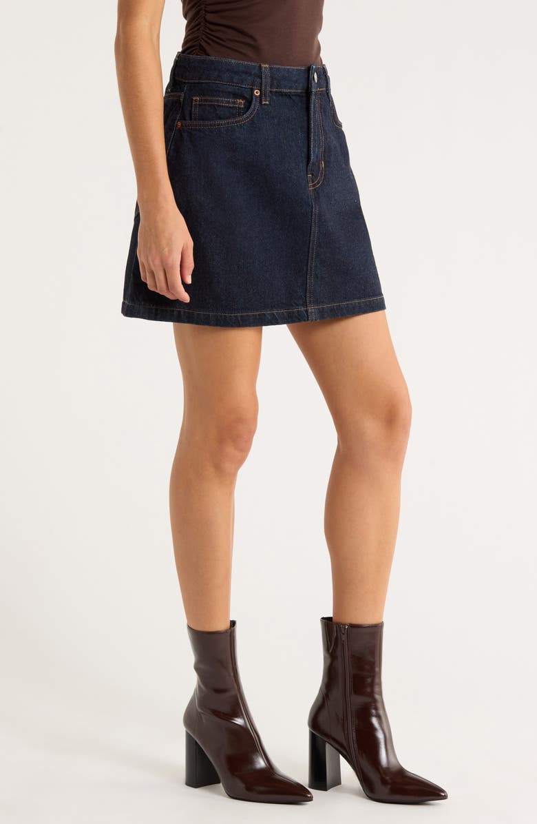 Reformation Rue High Waist Denim Miniskirt, Alternate, color, Ondine