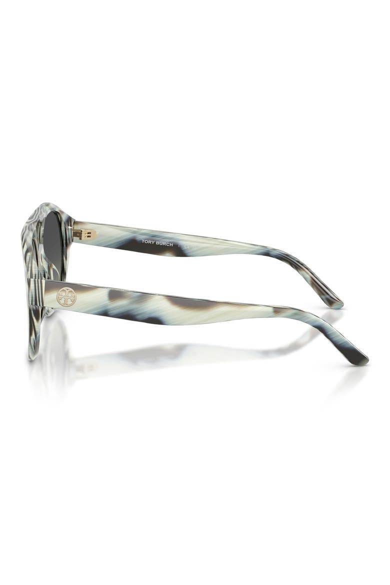55mm Pilot Sunglasses, Alternate, color, BLUE IVORY HORN / GREY