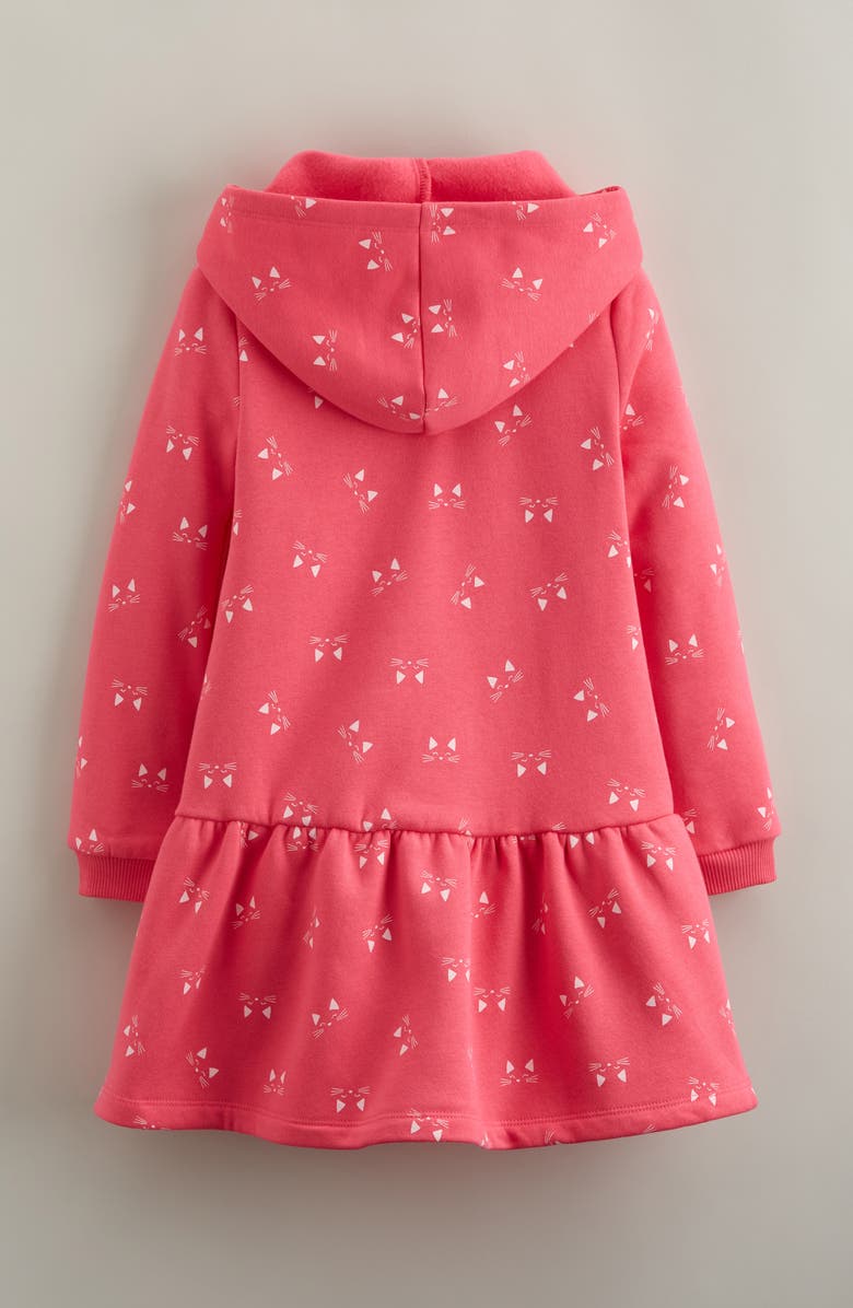 Tucker + Tate Kids' Long Sleeve Hooded Fleece Sweatshirt Dress, Alternate, color, Pink Fandango Kitten Face