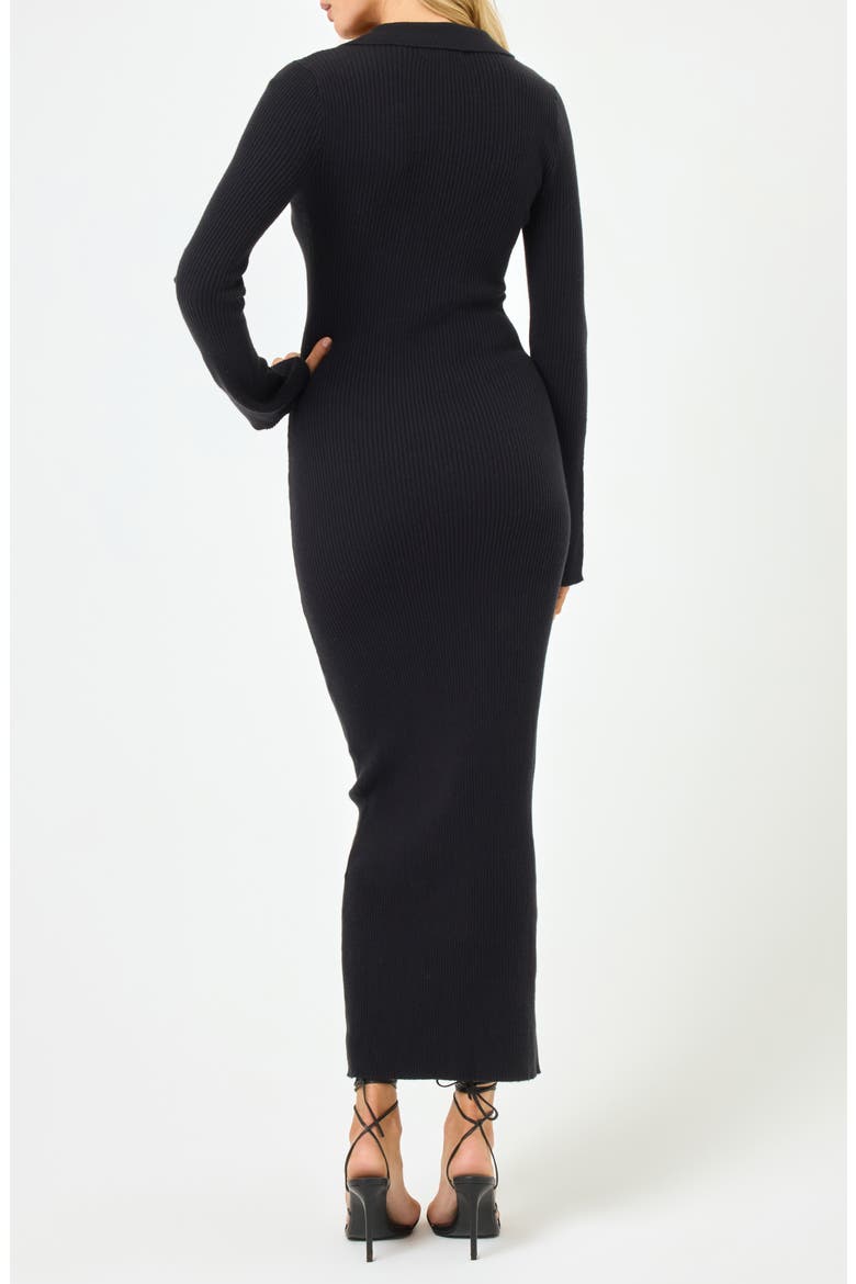 San Clemente Long Sleeve Cover-Up Maxi Dress, Alternate, color, BLACK